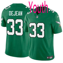 Youth Nike Philadelphia Eagles #33 Cooper DeJean Green throwback 2024 Draft Vapor Untouchable Football Jersey