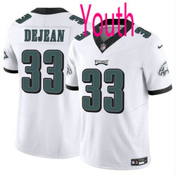 Youth Nike Philadelphia Eagles #33 Cooper DeJean White 2024 Draft F.U.S.E Football Jersey