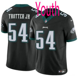 Youth Nike Philadelphia Eagles #54 Jeremiah Trotter Jr Black 2024 Draft F.U.S.E Football Jersey