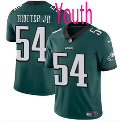 Youth Nike Philadelphia Eagles #54 Jeremiah Trotter Jr Green 2024 Draft Vapor Untouchable Football Jersey