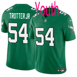 Youth Nike Philadelphia Eagles #54 Jeremiah Trotter Jr Green throwback 2024 Draft Vapor Untouchable Football Jersey