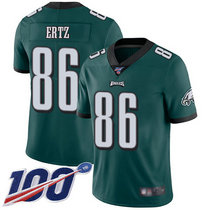 Youth Nike Philadelphia Eagles #86 Zach Ertz 100th Season Green Vapor Untouchable Authentic Stitched NFL Jersey