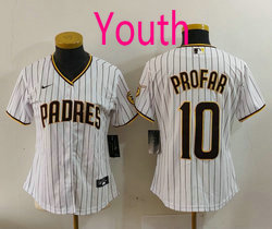 Youth Nike Philadelphia Phillies #10 J.T. Realmuto White (Red Strip) Authentic Stitched MLB Jersey
