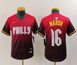 Youth Nike Philadelphia Phillies #16 Brandon Marsh 2024 Red City Blue Authentic Stitched MLB Jersey