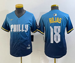 Youth Nike Philadelphia Phillies #18 Johan Rojas 2024 City Blue Authentic Stitched MLB Jersey