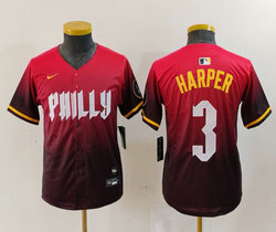 Youth Nike Philadelphia Phillies #3 Bryce Harper 2024 Red City Blue Authentic Stitched MLB Jersey