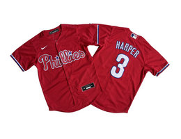 Youth Nike Philadelphia Phillies #3 Bryce Harper Red Limited Authentic Stitched MLB Jersey