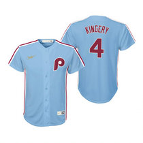 Youth Nike Philadelphia Phillies #4 Scott Kingery Light Blue Game Authentic Stitched MLB Jersey