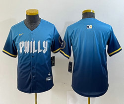 Youth Nike Philadelphia Phillies Blank 2024 City Blue Authentic Stitched MLB Jersey