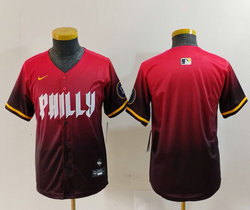 Youth Nike Philadelphia Phillies Blank 2024 Red City Blue Authentic Stitched MLB Jersey