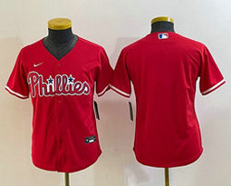 Youth Nike Philadelphia Phillies Blank Red Authentic Stitched MLB Jersey