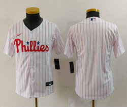 Youth Nike Philadelphia Phillies Blank White (Red Strip) Authentic Stitched MLB Jersey