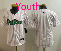 Youth Nike Philadelphia Phillies Blank White 3(III) Joint With Patch MLB Jersey