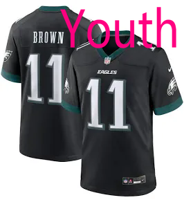 Youth Nike Philidelphia Eagles #11 A.J. Brown Black  NFL Jersey