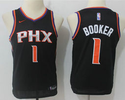 Youth Nike Phoenix Suns #1 Devin Booker Black Game Authentic Stitched NBA jersey