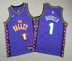 Youth Nike Phoenix Suns #1 Devin Booker Purple City Authentic Stitched NBA Jersey