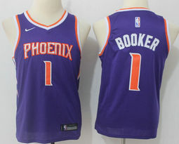 Youth Nike Phoenix Suns #1 Devin Booker Purple Game Authentic Stitched NBA jersey
