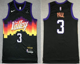 Youth Nike Phoenix Suns #3 Chris Paul Black 75th anniversary With Advertising Authentic Stitched NBA jersey