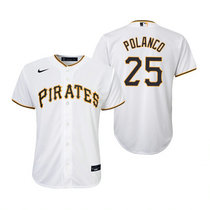 Youth Nike Pittsburgh Pirates #25 Gregory Polanco White Game Authentic Stitched MLB Jersey
