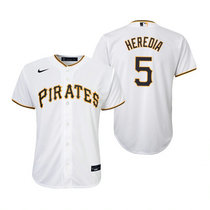 Youth Nike Pittsburgh Pirates #5 Guillermo Heredia White Game Authentic Stitched MLB Jersey