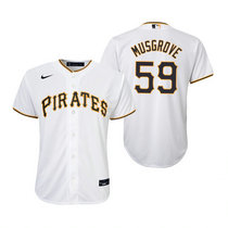 Youth Nike Pittsburgh Pirates #59 Joe Musgrove White Game Authentic Stitched MLB Jersey