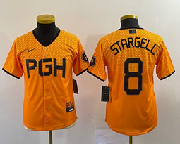 Youth Nike Pittsburgh Pirates #8 Willie Stargell Gold City Authentic stitched MLB jersey