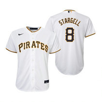 Youth Nike Pittsburgh Pirates #8 Willie Stargell White Game Authentic Stitched MLB Jersey