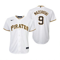 Youth Nike Pittsburgh Pirates #9 Bill Mazeroski White Game Authentic Stitched MLB Jersey