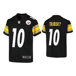 Youth Nike Pittsburgh Steelers #10 Mitchell Trubisky Black Vapor Untouchable Authentic Stitched NFL Jersey