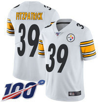 Youth Nike Pittsburgh Steelers #39 Minkah Fitzpatrick 100th Season Patch White Vapor Untouchable Authentic stitched NFL jersey
