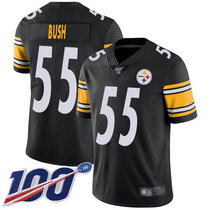 Youth Nike Pittsburgh Steelers #55 Devin Bush 100th Season Black Vapor Untouchable Limited Authentic Stitched NFL Jersey