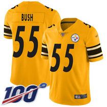 Youth Nike Pittsburgh Steelers #55 Devin Bush 100th Season Gold Inverted Legend Vapor Untouchable Authentic Stitched NFL jersey