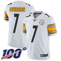 Youth Nike Pittsburgh Steelers #7 Ben Roethlisberger 100th Season White Vapor Untouchable Authentic Stitched NFL Jersey