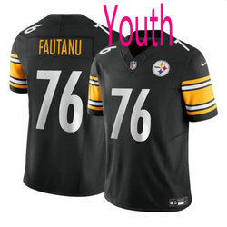 Youth Nike Pittsburgh Steelers #76 Troy Fautanu Black 2024 Draft Vapor Untouchable Football Jersey