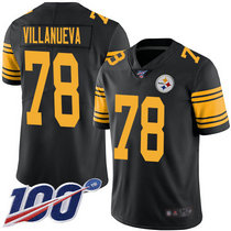 Youth Nike Pittsburgh Steelers #78 Alejandro Villanueva 100th Season Black Rush Authentic stitched NFL jersey