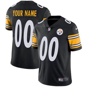 Youth Nike Pittsburgh Steelers Customized Black Vapor Untouchable Authentic Stitched NFL Jerseys