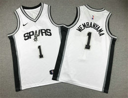 Youth Nike San Antonio Spurs #1 Victor Wembanyama White Authentic Stitched NBA Jersey