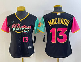 Youth Nike San Diego Padres #13 Manny Machado #13 on front 2022 City Authentic Stitched MLB Jersey