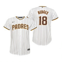 Youth Nike San Diego Padres #18 Austin Hedges White Game Authentic Stitched MLB Jersey