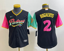 Youth Nike San Diego Padres #2 Xander Bogaerts Black City Authentic Stitched MLB Jersey