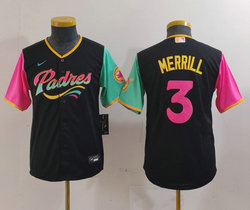 Youth Nike San Diego Padres #3 Jackson Merrill City Authentic Stitched MLB Jersey