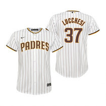 Youth Nike San Diego Padres #37 Joey Lucchesi White Game Authentic Stitched MLB Jersey