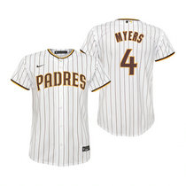 Youth Nike San Diego Padres #4 Wil Myers White Game Authentic Stitched MLB Jersey