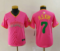 Youth Nike San Diego Padres #7 Ha-Seong Pink Joint Authentic Stitched MLB Jersey