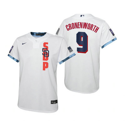 Youth Nike San Diego Padres #9 Jake Cronenworth 2021 All star White Game Authentic Stitched MLB Jersey