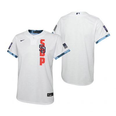Youth Nike San Diego Padres Blank 2021 All star White Game Authentic Stitched MLB Jersey