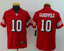 Youth Nike San Francisco 49ers #10 Jimmy Garoppolo New Red Vapor Untouchable Limited Authentic Stitched NFL Jersey
