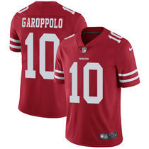 Youth Nike San Francisco 49ers #10 Jimmy Garoppolo Red Vapor Untouchable With Team Patch Authentic Stitched NFL Jersey