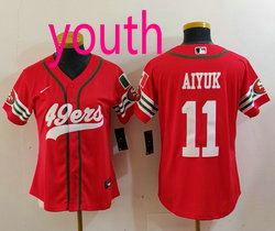 Youth Nike San Francisco 49ers #11 Brandon Aiyuk Red Joint Mexico Authentic Stitched baseball jersey