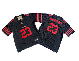 Youth Nike San Francisco 49ers #23 Christian McCaffrey Black 2023 F.U.S.E Authentic Stitched NFL Jersey
